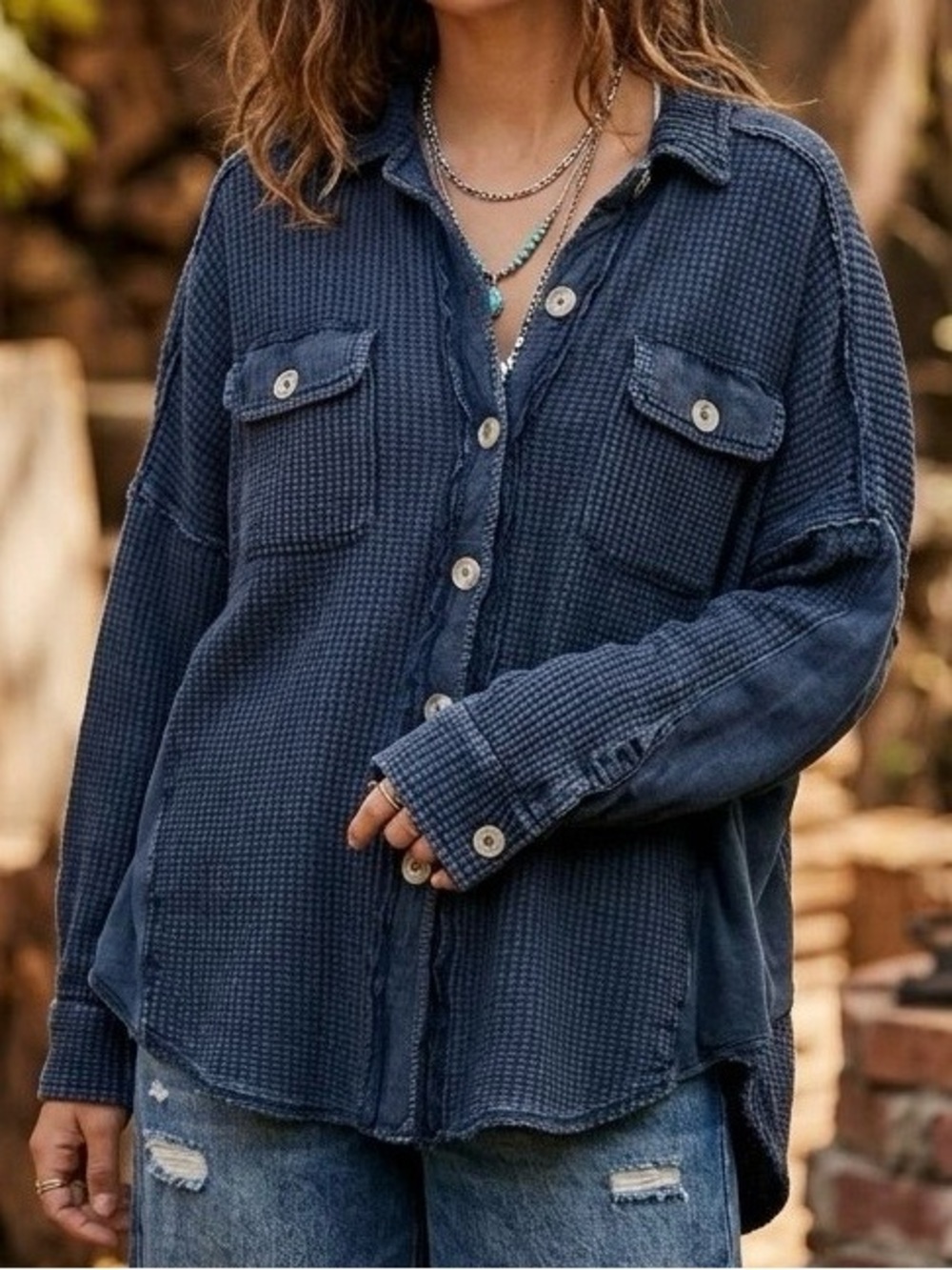 Free People One Scout Jacket in Navy Size Medium